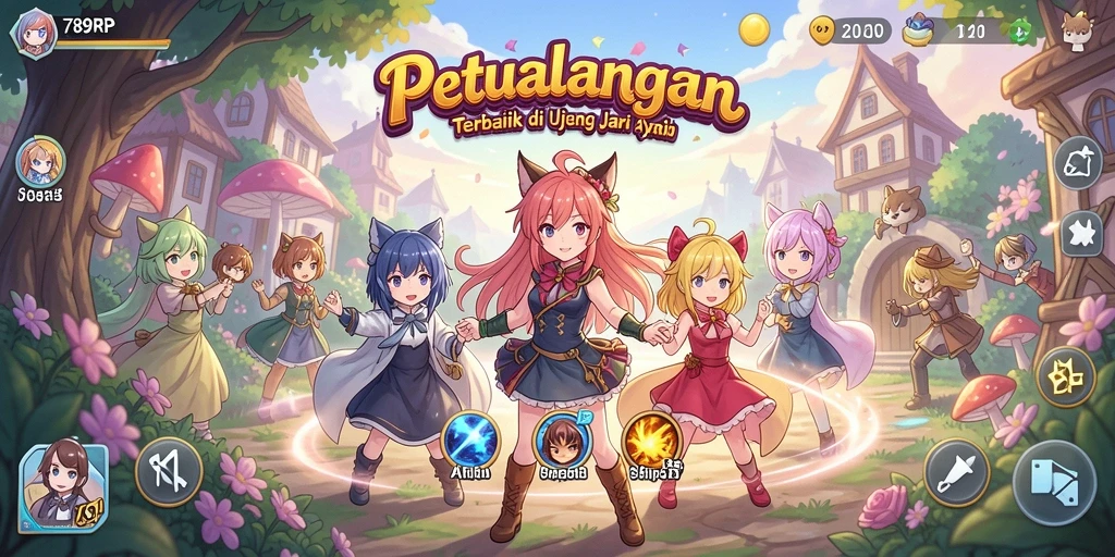 Screenshot dari gameplay 789RP menunjukkan karakter anime beraksi.