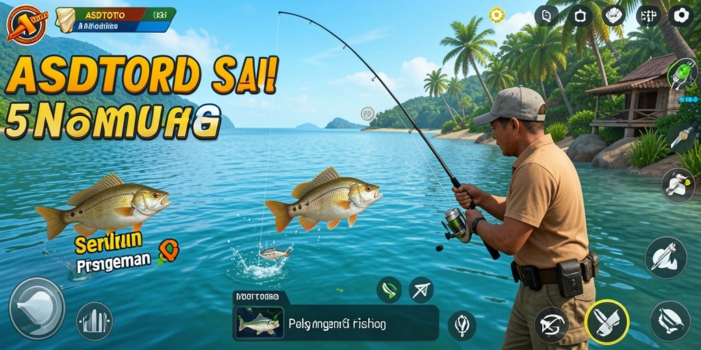 Tampilan gameplay seru dari ASDTOTO menunjukkan aksi memancing yang mendebarkan.