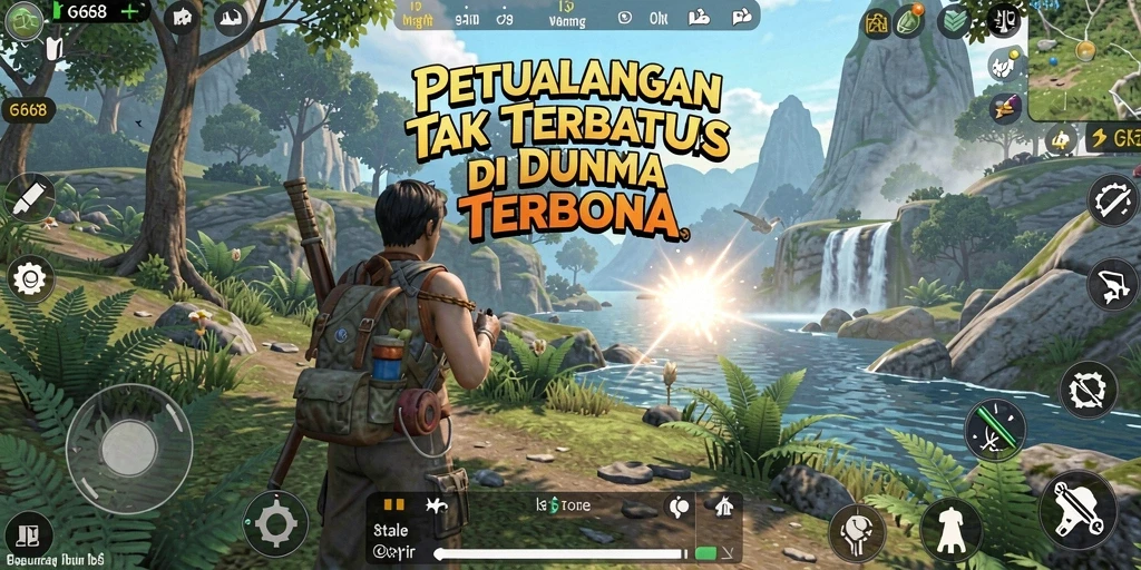 Tampilan gameplay G668 yang menunjukkan dunia terbuka yang luas dan indah.