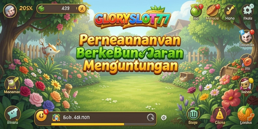 Tampilan menarik dan gameplay seru GLORYSLOT777 saat berkebun.