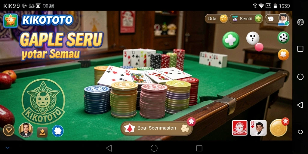 Tampilan gameplay KIKOTOTO yang penuh tantangan dalam Gaple.