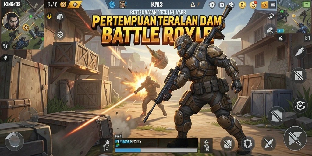 Screenshot gameplay KING403 menampilkan aksi pertempuran yang intens dan mendebarkan.