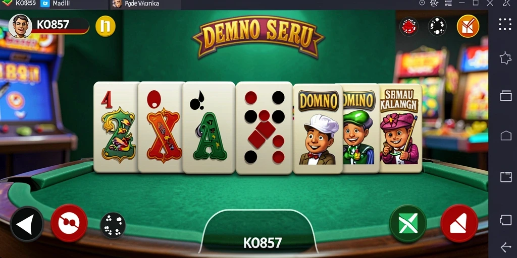 Screenshot gameplay KO857 menunjukkan momen seru permainan Domino.