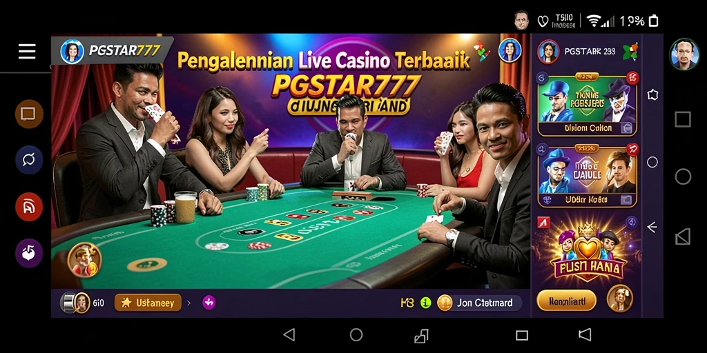 Tampilan gameplay Live Casino PGSTAR777 yang seru dan interaktif.