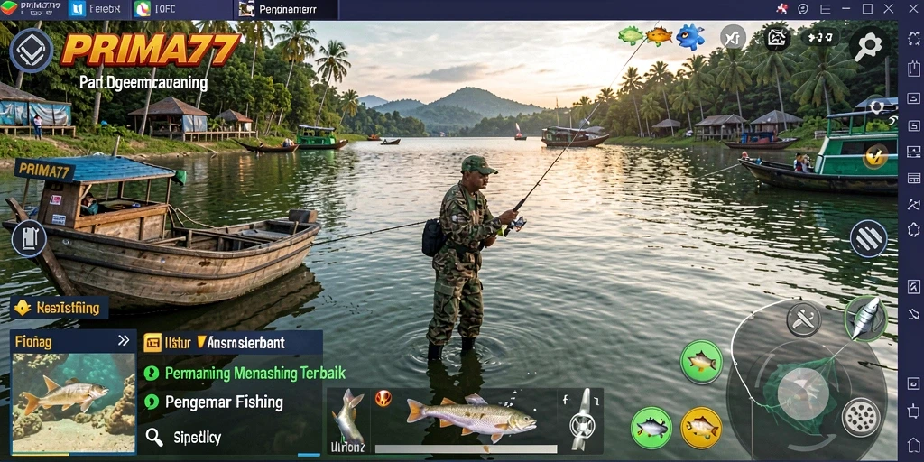 Tampilan gameplay PRIMA77 yang menakjubkan dan seru saat memancing.