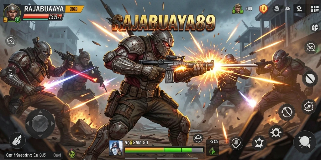 Screenshot menunjukkan aksi pertarungan yang mendebarkan di RAJABUAYA89.