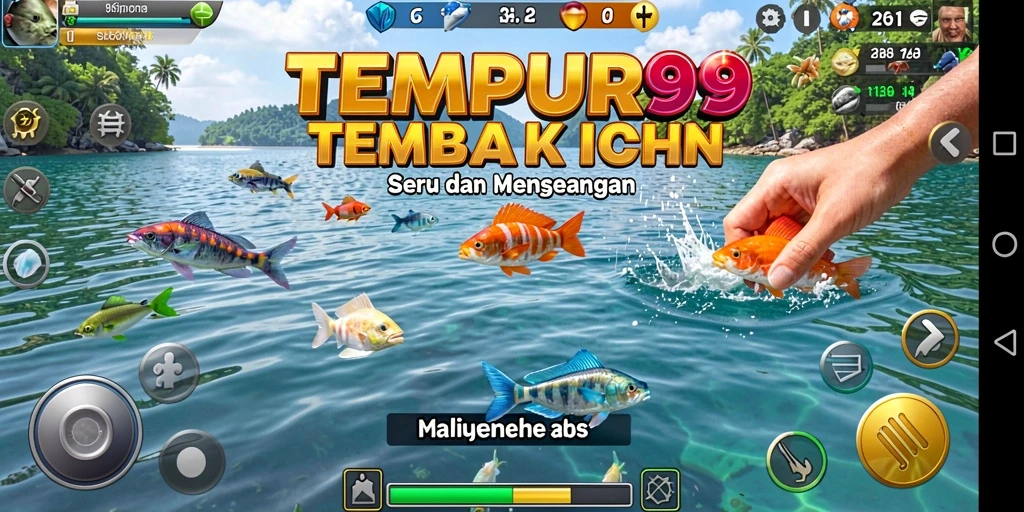 Gameplay menarik dan seru dari TEMPUR99 saat menangkap ikan.