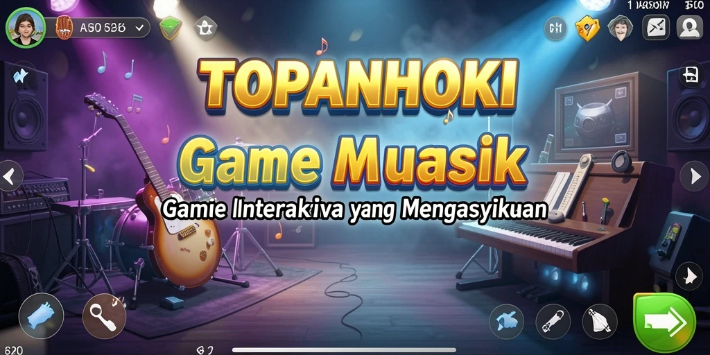 Tampilan seru gameplay TOPANHOKI dengan banyak pilihan lagu.