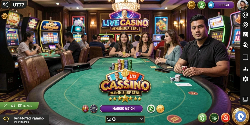 Tampilan gameplay Live Casino yang menarik dalam UT77.