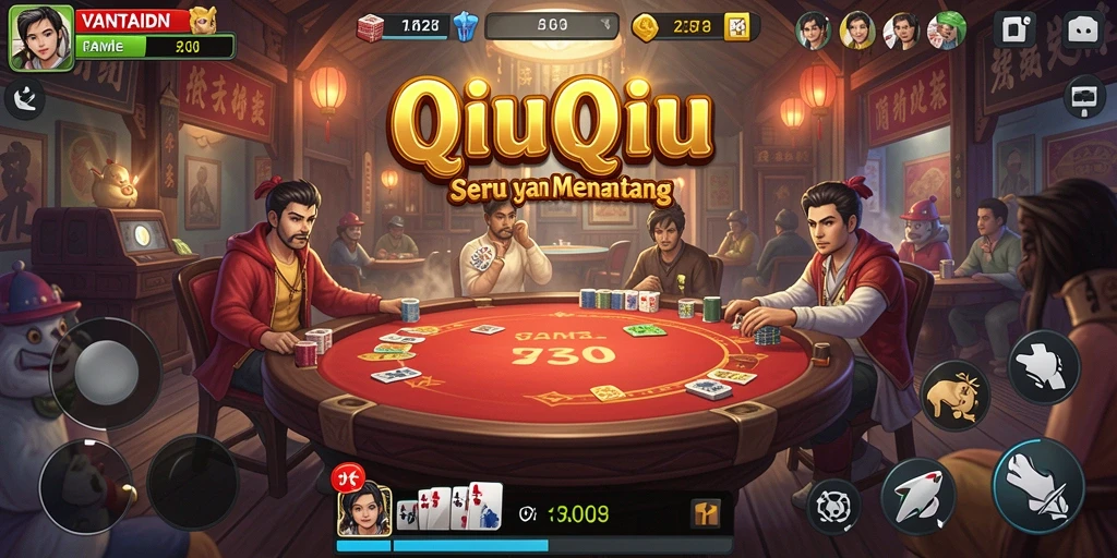 Gameplay mendebarkan dalam permainan QiuQiu VANTAIDN.